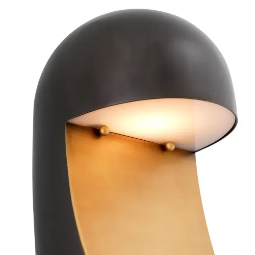 Black Modern Luxury Designer Table Lamp with Antique Brass Finish by Luxury Group International