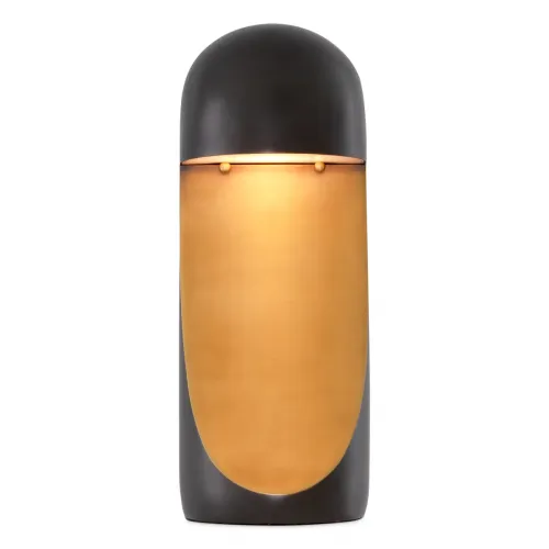 Black Modern Luxury Designer Table Lamp with Antique Brass Finish by Luxury Group International