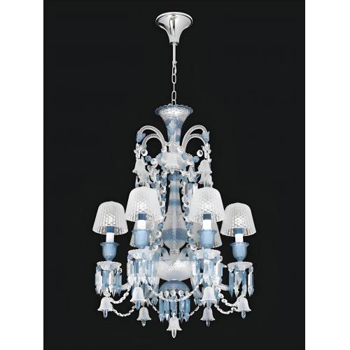 Lampadario Classico Italiano in Cristallo con 6 Luci, Vetro Trasparente di Lusso di Luxury Group International