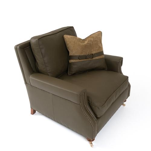 Olivgrünes Luxus-Ledersofa mit Messingrollen - Wohnzimmermöbel Draufsicht von Luxury Group International