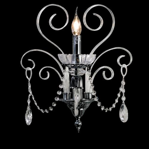Luxury Crystal Wall Lamp with Chrome Finish for Elegant Interior Spaces by Luxury Group International