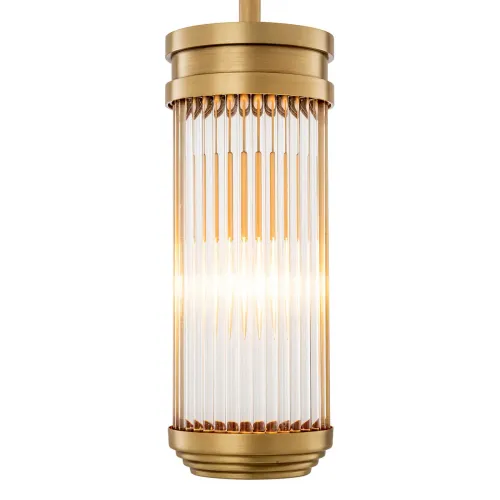 Lampada a sospensione di lusso in ottone antico Ø 12 x H. 30,5 cm - Lampada a soffitto sospesa con paralume in vetro rotondo di Luxury Group International