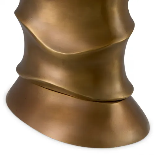 Lampada da Tavolo Moderna di Lusso Radiante in Ottone Vintage Oro Antico con Paralume Ovale Nero di Luxury Group International