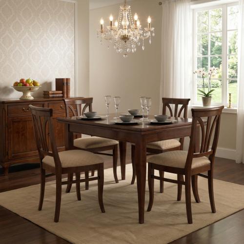 Rectangular Baroque Luxury Dining Room Set in Walnut Finish — 1 Table & 4 Dining Chairs - Baroque Dining Room Set Lifestyle View by Luxury Group International