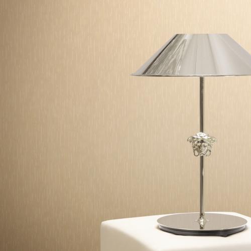 Carta da parati di design Versace Beige Metallizzato Non Tessuta Monocromatica di Luxury Group International