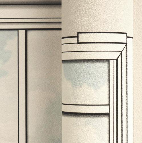 Versace Black Cream Baroque Medusa Window Non-Woven Designer Wallpap Front View by Luxury Group International