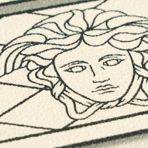 Versace Black Cream Baroque Medusa Window Non-Woven Designer Wallpap by Luxury Group International