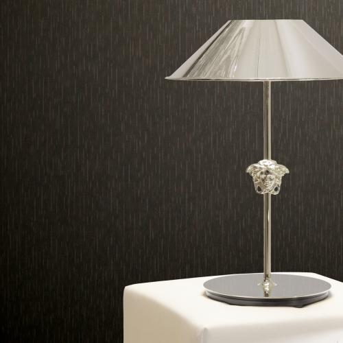 Versace Black Grey Metallic Plain Wallpaper with slightly glossy by Luxury Group International