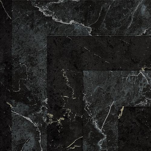 Versace Black Marble Veining Greek Key Modern Designer Wallpaper Front View by Luxury Group International
