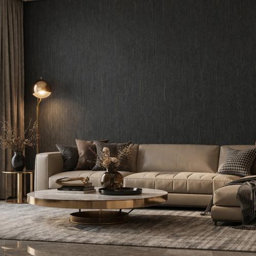 Papier peint design non tissé métallisé noir Versace par Luxury Group International