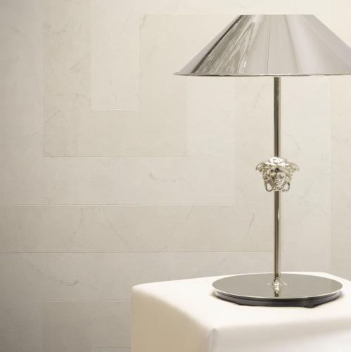 Versace Cream/Grey Greek Key Motif Geometric Design Modern Wallpaper by Luxury Group International