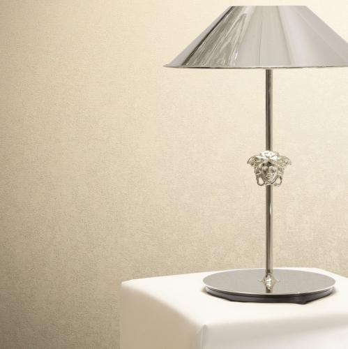 Papier peint design Versace crème métallisé à texture unie non tissé par Luxury Group International