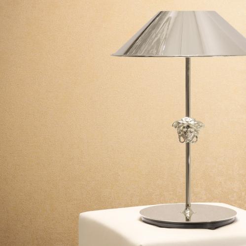 Papier peint design Versace doré métallique uni texturé brillant par Luxury Group International