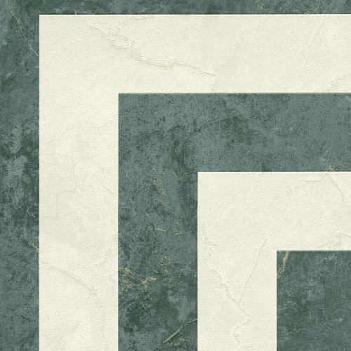 Versace Greek Key Pattern Modern Designer Wallpaper in Green & Cream by Luxury Group International
