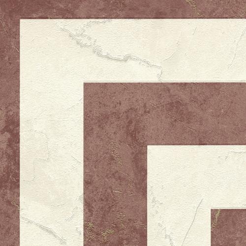 Versace Greek Key Design Modern Wallpaper in Rust Brown & Cream by Luxury Group International