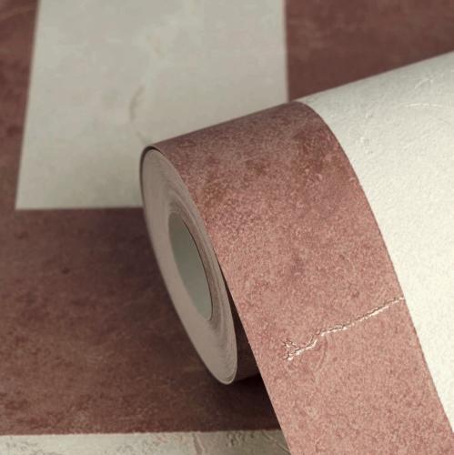 Versace Greek Key Design Modern Wallpaper in Rust Brown & Cream by Luxury Group International