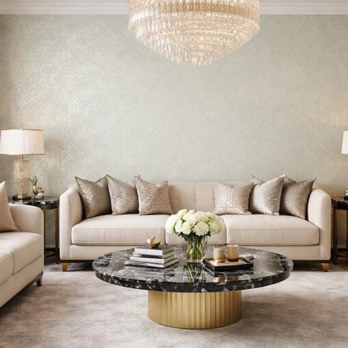 Versace Grey Silver Metallic Plain Textured Glossy Designer Wallpaper by Luxury Group International