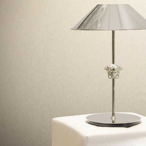 Papier Peint Uni Métallique Gris Blanc Versace par Luxury Group International