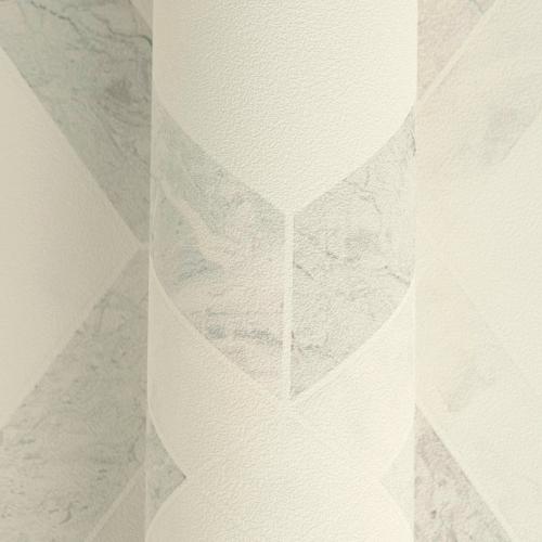 Versace White Grey Tarsia Graphics Design Modern Non-Woven Wallpaper by Luxury Group International
