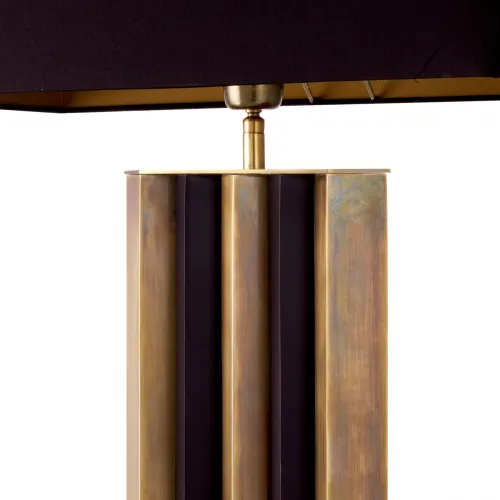 Lampada da tavolo moderna di lusso vintage in ottone dorato e nero di Luxury Group International