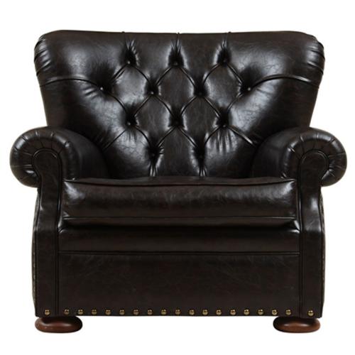 Vintage Chesterfield Luxury Leather Sofa with Deep Tufted Upholstery - Living Room Furniture Front View by Luxury Group International