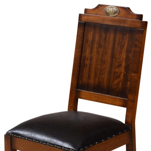 Vintage Luxury Wooden Dining Chair with Leather Upholstered Seat - Dining Room Furniture Detail View by Luxury Group International