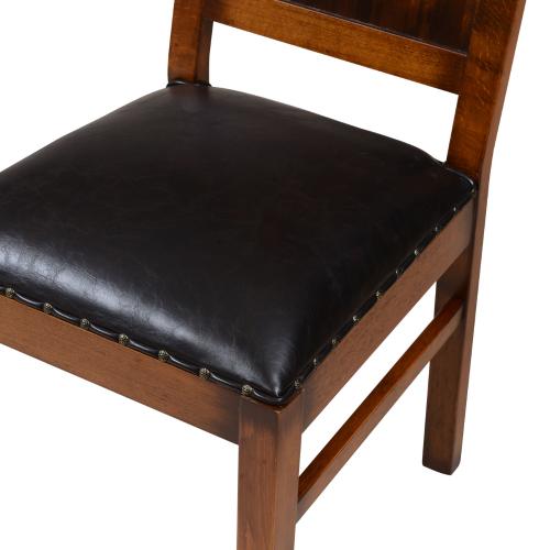 Vintage Luxury Wooden Dining Chair with Leather Upholstered Seat - Dining Room Furniture Detail View by Luxury Group International