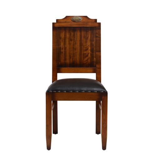 Vintage Luxury Wooden Dining Chair with Leather Upholstered Seat - Dining Room Furniture Front View by Luxury Group International