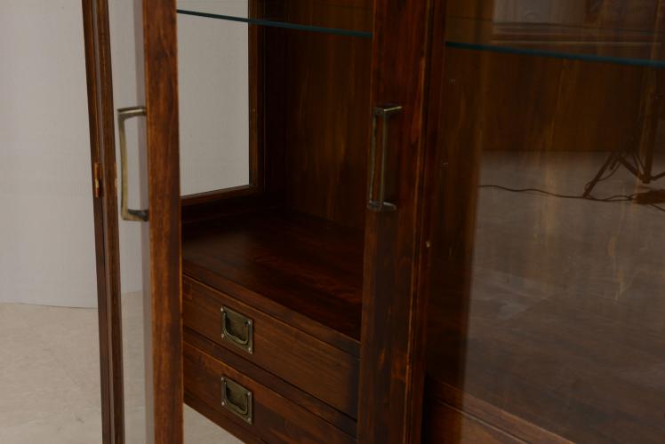 Vintage Style Luxury Display Cabinet with Glass Doors & Interior Drawer Storage - Vintage Style Furniture Detail View by Luxury Group International