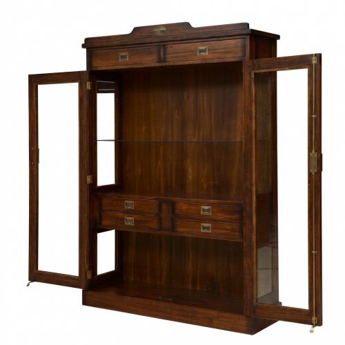 Vintage Style Luxury Display Cabinet with Glass Doors & Interior Drawer Storage - Vintage Style Furniture Inside View by Luxury Group International