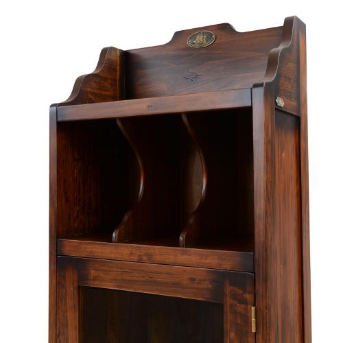 Vintage Style Luxury Glass Cabinet with Open Upper Shelving & Base Drawers - Vintage Style Furniture Detail View by Luxury Group International