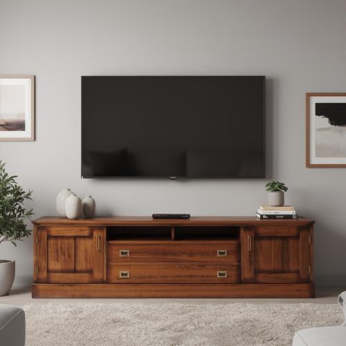 Mobile TV di Lusso in Stile Vintage con Scomparti Multi-Storage - Mobili in Stile Vintage Vista lifestyle di Luxury Group International