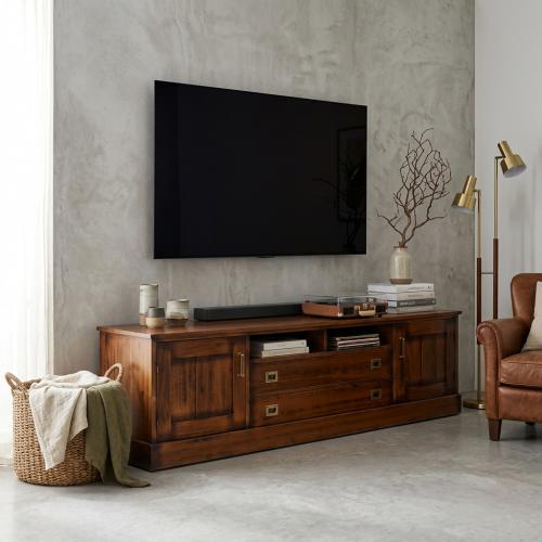 Mobile TV di Lusso in Stile Vintage con Scomparti Multi-Storage - Mobili in Stile Vintage Vista lifestyle di Luxury Group International