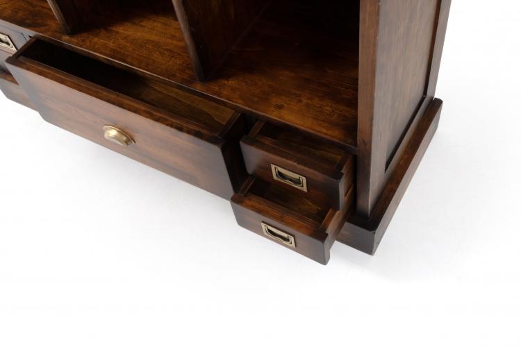 Vintage Style Luxury Wooden Shelve Cabinet with Multi-Compartment Display Storage - Vintage Furniture Detail View by Luxury Group International