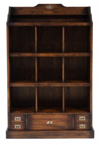 Vintage Style Luxury Wooden Shelve Cabinet with Multi-Compartment Display Storage - Vintage Furniture Front View by Luxury Group International