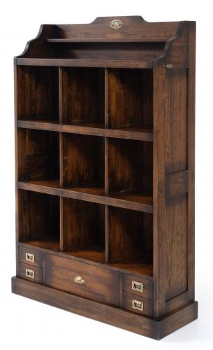 Vintage Style Luxury Wooden Shelve Cabinet with Multi-Compartment Display Storage - Vintage Furniture Front View by Luxury Group International
