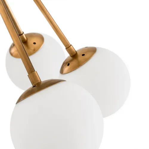 White Globe Golden Luxury Modern Ceiling Lamp by Luxury Group International