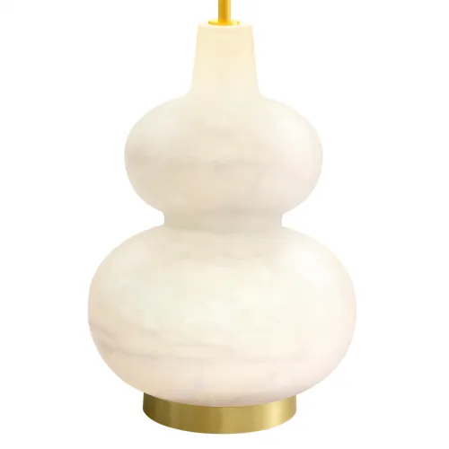 White Marble Alabaster Elegant Modern Luxury Table Lamp Antique brass finish by Luxury Group International
