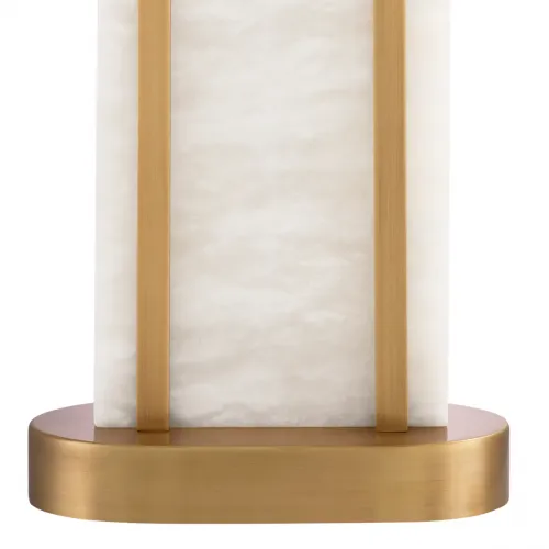 Lampada da Tavolo Decorativa di Lusso in Marmo Bianco e Oro con Finitura in Ottone Antico di Luxury Group International