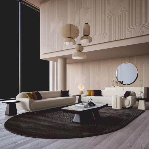 Table Basse Rectangulaire de Luxe avec Plateau en Marbre Blanc et Base en Laiton Brun Foncé 150 cm par Luxury Group International