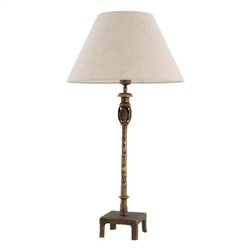 White shade luxury modern Vintage brass finish table lamp by Luxury Group International