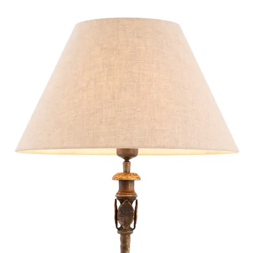 White shade luxury modern Vintage brass finish table lamp by Luxury Group International