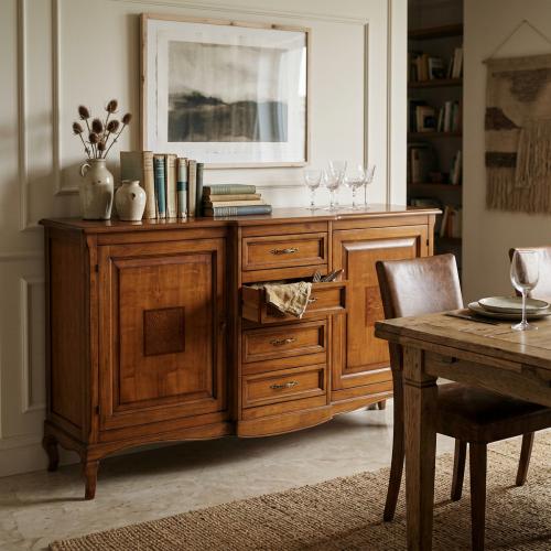Wooden Baroque Luxury Sideboard with Multi Drawer Storage and Decorative Panel Doors - Baroque Furniture Lifestyle View by Luxury Group International